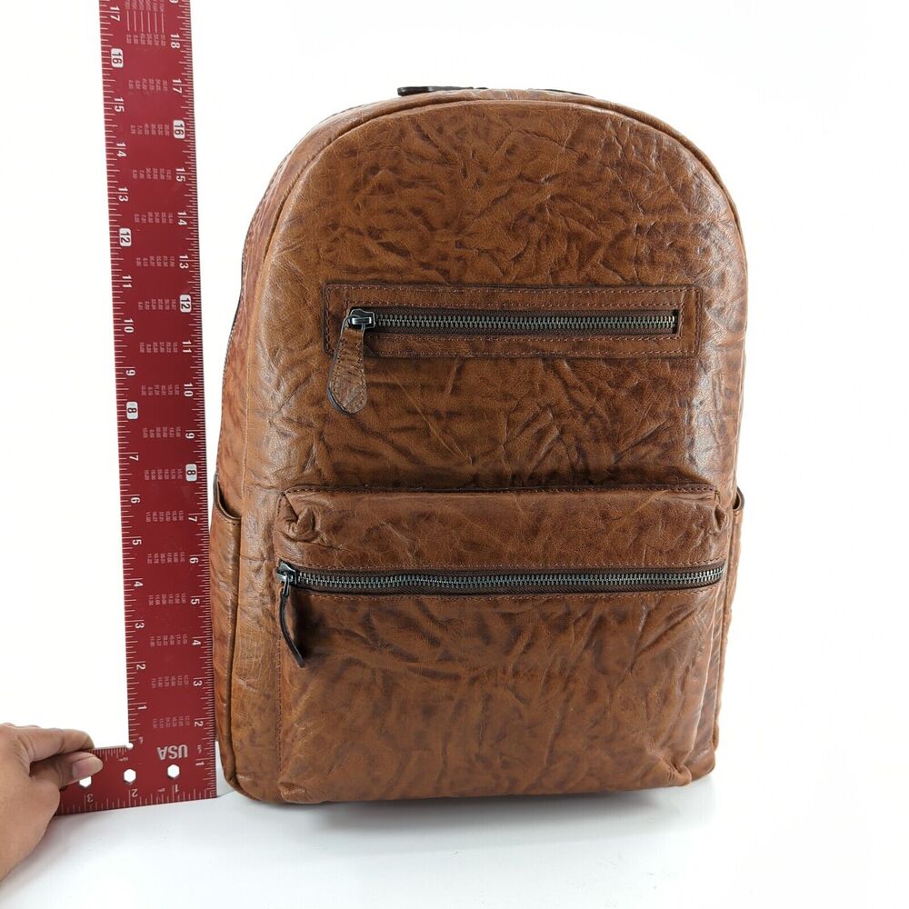 FRYE Backpack Bag Washed Tan Brown Leather Academia School 34DB0524-269 NEW - Picture 9 of 11